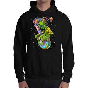 Alien Weed Hoodie, Stoner Hoodie, Stoner Clothes, Psychedelic Hoodie, Stoner Clothing, Weed Clothing, Stoner Sweatshirt - Psychonautica Store