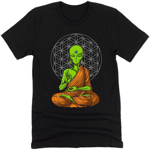 Alien Buddha,Psychedelic Alien Shirt, Alien Yoga Shirt, Science Fiction Tee, Meditation Shirt, Hippie Shirt, Hippie Clothing - Psychonautica Store