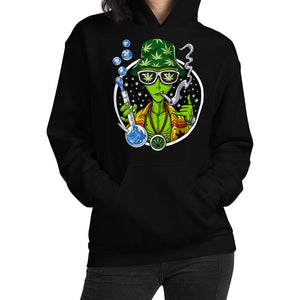 Alien Weed Hoodie, Weed Hoodie, Stoner Hoodie, Stoner Clothes, Weed Clothing, Cannabis Hoodie, Marijuana Hoodie, Stoner Apparel - Psychonautica Store
