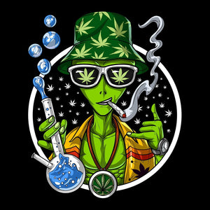 Aliens Weed Hoodie, Weed Hoodie, Stoner Hoodie, Stoner Clothing, Weed Clothes, Cannabis Hoodie, Marijuana Hoodie - Psychonautica Store