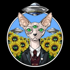 Psychedelic Sphynx Cat, Trippy Sphynx Cat, Alien Sphynx Cat, Hairless Cat, Funny Sphynx Cat - Psychonautica Store