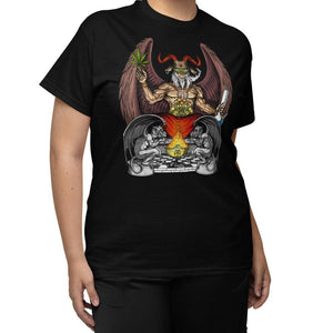 Baphomet Smoking Weed T-Shirt, Satanic T-Shirt, Satanism Clothes, Devil Demon T-Shirt, Baphomet Apparel, Occult Clothes - Psychonautica Store
