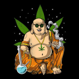 Buddha Smoking Weed, Buddha Weed T-Shirt, Buddha Hippie Shirt, Psychedelic Buddha, Funny Stoner Clothing, Hippie Clothing - Psychonautica Store