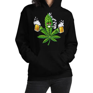 Weed Beer Hoodie, Funny Weed Sweatshirt, Stoner Hoodie, Cannabis Hoodie, Marijuana Hoodie, Stoner Clothing - Psychonautica Store
