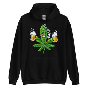 Weed Beer Hoodie, Funny Weed Sweatshirt, Stoner Hoodie, Cannabis Hoodie, Marijuana Hoodie, Stoner Clothing - Psychonautica Store