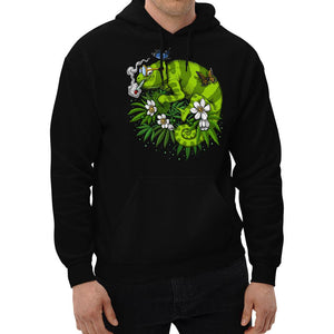 Chameleon Smoking Weed, Chameleon Hoodie, Weed Hoodie, Stoner Hoodie, Hippie Hoodie, Chameleon Sweatshirt, Cannabis Hoodie - Psychonautica Store