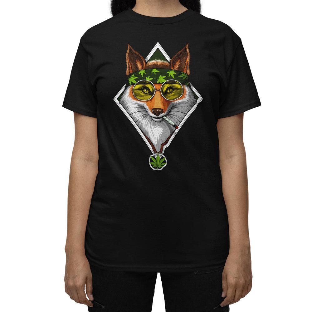 Fox Shirt, Weed Shirt, Hippie Clothes, Stoner Clothing, Fox Smoking Weed, Fox Clothing, Weed Fox Tee - Psychonautica Store