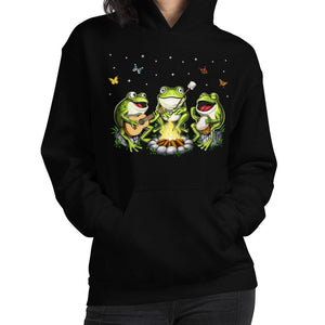 Camping Hoodie, Frogs Sweatshirt, Camping Hippie Hoodie, Forest Camping Hoodie, Cottagecore Hoodie - Psychonautica Store
