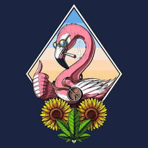 Flamingo Shirt, Hippie Shirt, Stoner Clothes, Cannabis Tee, Marijuana Shirts, Festival Clothing - Psychonautica Store