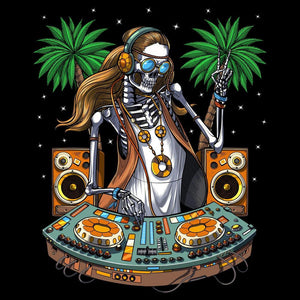 Skeleton Hippie, Hippie DJ, Psytrance DJ,Hippie Music Festival, EDM DJ, Hippie Synthesizer Player, Techno Disco Music DJ - Psychonautica Store
