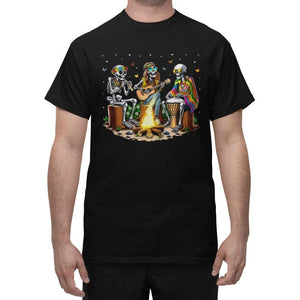 Hippie T-Shirt, Hippie Skeletons T-Shirt, Camping Shirt, Hippie Floral T-Shirt, Forest T-Shirt, Hippie Clothes, Hippie Clothes, Hippie Apparel, Hippie Outfit - Psychonautica Store