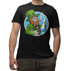 Leprechaun Weed T-Shirt, Leprechaun St Patrick Shirt, Leprechaun Smoking Cannabis T-Shirt, St Patricks Shirt, Funny Irish Man Shirt, Stoner Clothes, St Patricks Clothing - Psychonautica Store