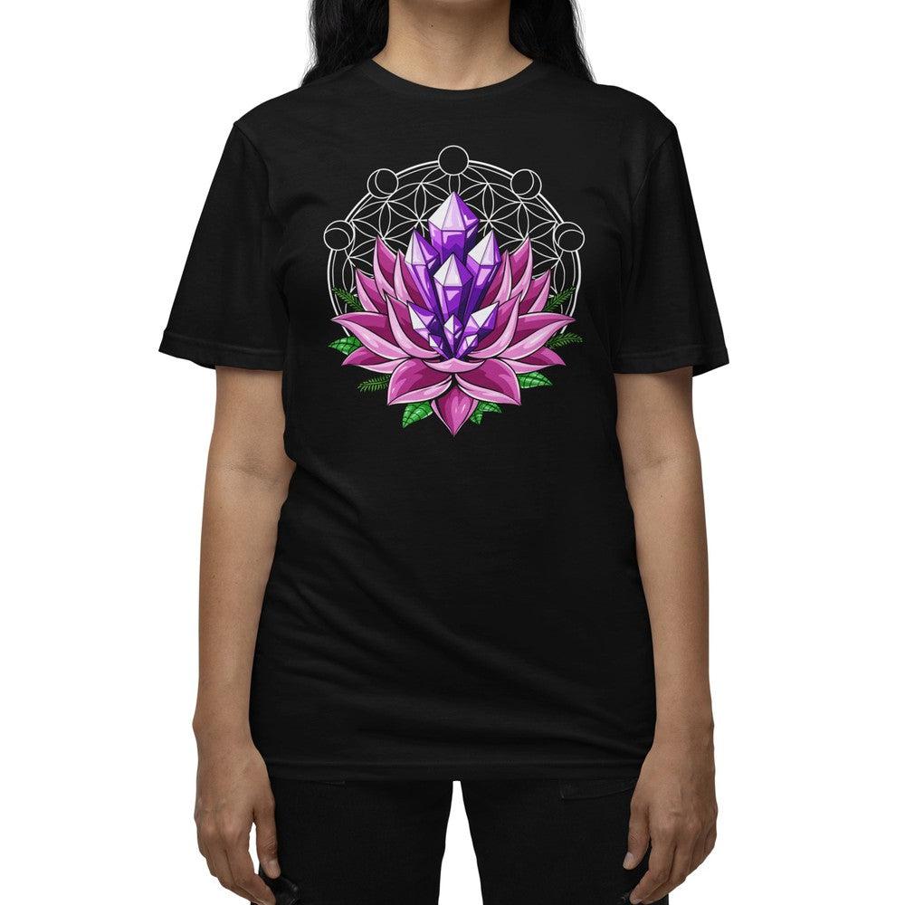 Lotus Flower T-Shirt, Yoga Lotus Shirt, Floral Hippie T-Shirt, Sacred Geometry Shirt, Yoga Lotus Shirt - Psychonautica