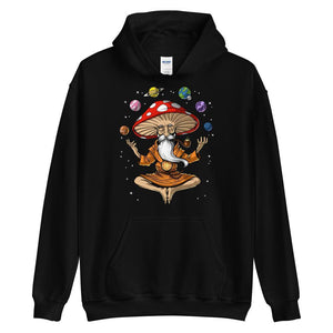 Magic Mushroom Buddha, Magic Mushrooms Hoodie, Mushroom Buddha Hoodie, Psychedelic Hoodie, Hippie Hoodie, Psychedelic Clothing, Festival Clothing - Psychonautica Store