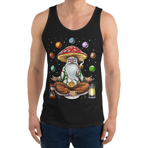 Magic Mushroom Tank Top, Hippie Mushroom Mens Tank, Psychedelic Mushroom Unisex Tank, Mushroom Meditation Tanks, Trippy Mushroom Clothes - Psychonautica Store