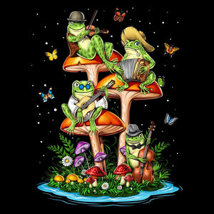 Mushroom Frogs, Trippy Forest, Mushroom Forest, Cottagecore Frogs, Funny Frogs, Fairycore, Cute Frog - Psychonautica Store