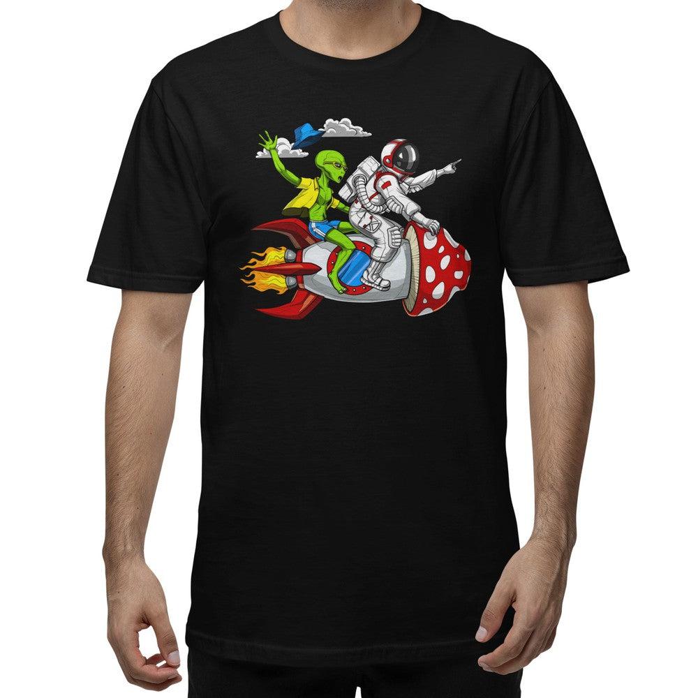 Magic Mushrooms Shirt, Alien Astronaut Shirt, Psychedelic Shirt, Hippie Shirt, Psychedelic Clothes, Alien Clothing - Psychonautica Store