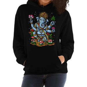 Psychedelic Ganesha Hoodie, Ganesha Sweatshirt, Hippie Hoodie, Stoner Hoodie, Hindu Clothing, Hindu Sweatshirt - Psychonautica Store