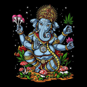 Psychedelic Ganesha, Ganesha Hippie, Ganesha Smoking Weed, Psychedelic Hoodie, Stoner Hoodie - Psychonautica Store