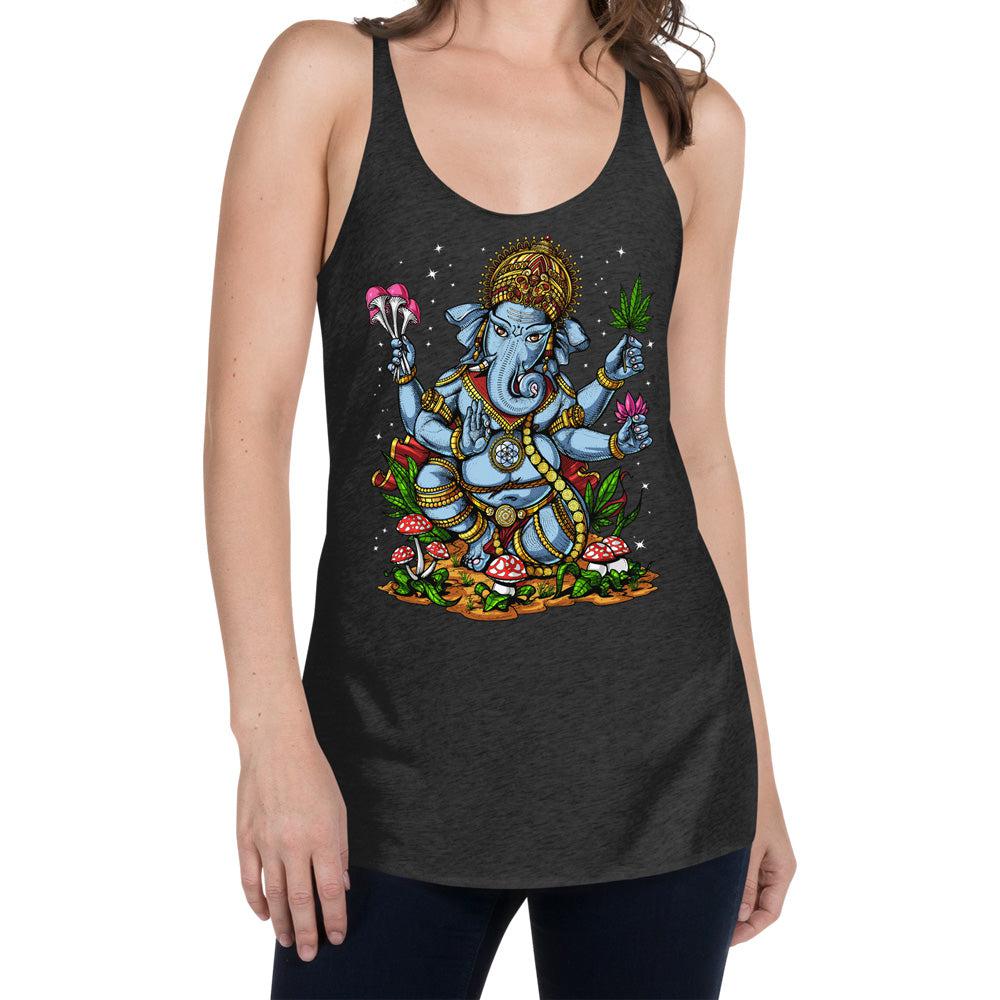 Psychedelic Ganesha Tank, Psychedelic Tank, Hippie Tank, Stoner Clothes, Weed Tanks, Festival Clothing - Psychonautica Store