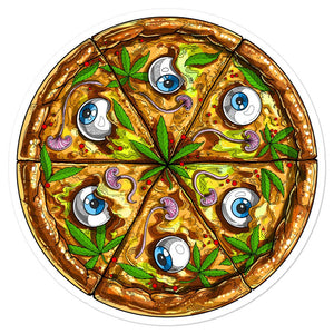 Psychedelic Sticker, Trippy Sticker, Pizza Sticker, Stoner Sticker, Stoner Decals, Weed Sticker - Psychonautica Store
