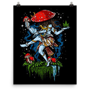 Shiva Magic Mushroom, Psychedelic Shiva Poster, Hippie Mushrooms Poster, Shiva Poster, Stoner Poster, Psychedelic Art Print - Psychonautica