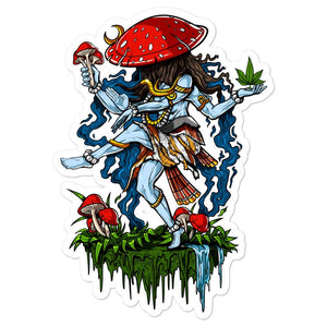 Shiva Mushroom Sticker, Magic Mushroom Sticker, Psychedelic Sticker, Shiva Stickers, Fungi Stickers, Stoner Sticker, Hippie Decals, Psychedelic Stickers, Hindu Stickers - Psychonautica