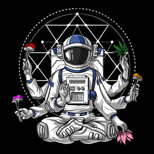 Psychonaut, Psychedelic Astronaut, Astronaut Hippie, Astronaut Smoking Weed, Astronaut Yoga - Psychonautica Store