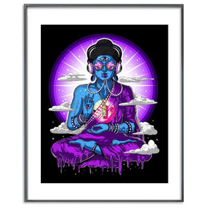Psychedelic Buddha Poster, Psychedelic Art Print, Buddha Poster, Trippy Art Print, Psychedelic Poster, EDM Poster - Psychonautica Store
