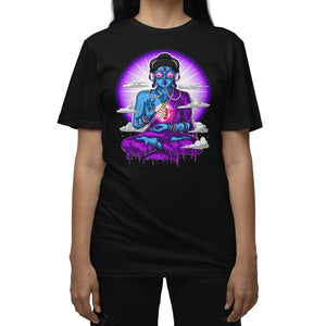 Techno Music T-Shirt, Buddha Shirt, Trippy Psytrance T-Shirt, EDM Shirt, Festival T-Shirt, Festival Clothing - Psychonautica Store