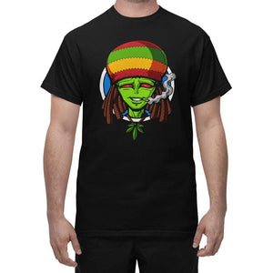 Alien Rastafari Shirt, Rastafarian T-Shirt, Alien Smoking Weed Shirt, Funny Stoner Shirt, Stoner Clothes, Rastafari Clothing - Psychonautica Store