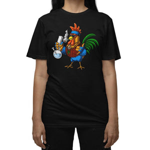 Unisex Stoner T-Shirt, Chicken Smoking Weed Shirt, Hippie Stoner Clothes, Weed T-Shirt, Cannabis T-Shirt, Stoner Apparel - Psychonautica Store