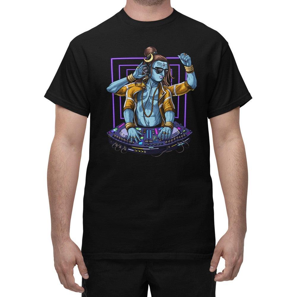 Shiva DJ T-Shirt, Psychedelic Shiva Shirt, EDM DJ Tee, Hindu God Shiva Shirt, Hinduism Shiva Shirt, Dubstep DJ T-Shirt, Synthesizer Player T-Shirt, Techno Music DJ Shirt, Hindu deity Shiva Shirt - Psychonautica Store