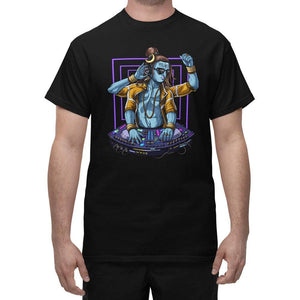 Shiva Music DJ T-Shirt, Psychedelic Shiva T-Shirt, EDM T-Shirt, Hindu Shiva Shirt, Hinduism T-Shirt, Dubstep DJ T-Shirt, Hinduism T-Shirt, Techno Music DJ Shirt, Shiva Apparel - Psychonautica Store
