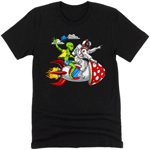 Magic Mushrooms Shirt, Alien Astronaut Shirt, Psychedelic Shirt, Hippie Shirt, Psychedelic Clothes, Alien Clothing - Psychonautica Store