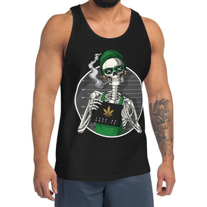 Skeleton Weed Tank, Weed Tank Top, Stoner Tank, Stoner Clothes, Weed Clothing, Cannabis Tank, Marijuana Clothing - Psychonautica Store