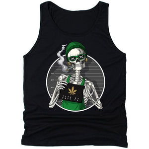 Skeleton Weed Tank, Weed Tank Top, Stoner Tank, Stoner Clothes, Weed Clothing, Cannabis Tank, Marijuana Clothing, Festival Clothing - Psychonautica Store