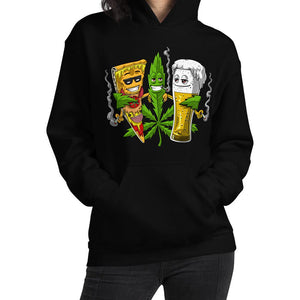 Weed Hoodie, Weed Beer Pizza, Stoner Hoodie, Stoner Clothes, Weed Clothing, Cannabis Hoodie, Marijuana Hoodie, Stoner Apparel - Psychonautica Store