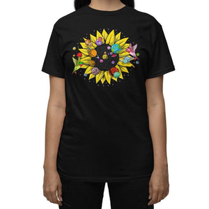 Psychedelic Sunflower T-Shirt, Trippy Sunflowers Shirt, Hippie Sunflower Shirt, Floral T-Shirt, Floral Clothes, Hippie Boho Clothing - Psychonautica Store