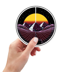 Synthwave Pyramid Sticker, Vaporwave Sticker, Retrowave Stickers, Psychedelic Pyramid Stickers, Trippy Pyramid Stickers - Psychonautica Store