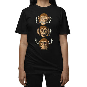 Weed T-Shirt, Cannabis Shirt, Stoner Shirt, Three Wise Monkeys Shirt, Marijuana T-Shirt, Stoner Clothes, Stoner Clothes - Psychonautica Store
