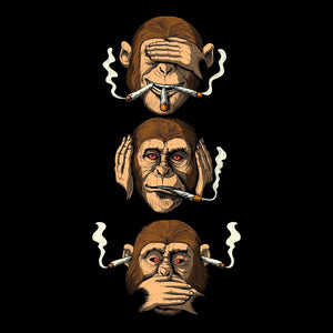 Stoner Shirt, Three Wise Monkeys T-Shirt, Monkeys Smoking Weed Shirt, Cannabis Shirt, Marijuana T-Shirt - Psychonautica Store