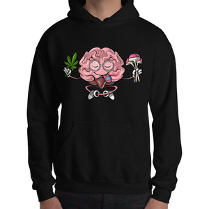 Psychedelic Brain Hoodie, Trippy Brain Hoodie, Funny Weed Hoodie, Hippie Clothes, Stoner Hoodie, Stoner Clothing - Psychonautica Store