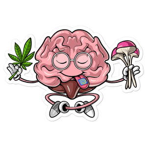 Trippy Brain Sticker, Psychedelic Brain Sticker, Hippie Stickers, Funny Stoner Sticker, Stoner Brain Sticker, LSD Sticker, Magic Mushrooms Sticker - Psychonautica Store