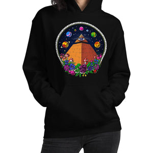 Psychedelic Pyramid Hoodie, Egyptian Pyramids Hoodie, Trippy Pyramid Hoodie, Hippie Clothes, Festival Clothing - Psychonautica Store