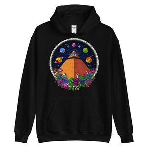 Psychedelic Pyramid Hoodie, Egyptian Pyramids Hoodie, Trippy Pyramid Hoodie, Hippie Clothes, Festival Clothing - Psychonautica Store