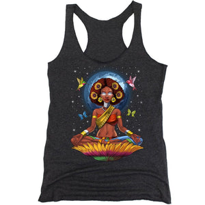 African Hippie Tank Top, Afro Yoga Womens Tank, Afrocentric Tank, Black Girl Tank Top, Black African Women's Clothing, Hippie Clothes, African Woman Tank, African Goddess Tank, Black History Clothing - Psychonautica Store