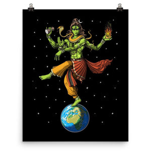 Alien Shiva Poster,Psychedelic Alien Art Print, Alien Yoga Art Print, Shiva Nataraja Poster, Alien Hindu God Poster, Hippie Alien Art Print, Psychedelic Alien Poster - Psychonautica Store