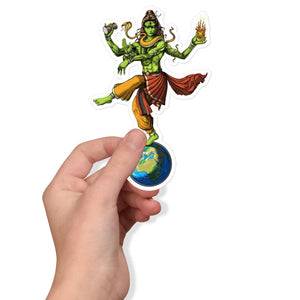 Shiva Alien Sticker,Psychedelic Alien Sticker, Alien Yoga Decal, Shiva Nataraja Sticker, Hindu God Decals, Spiritual Sticker, Hinduism Stickers - Psychonautica Store