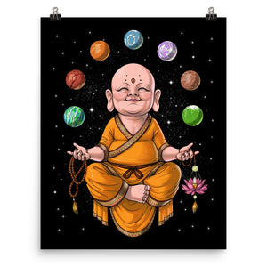 Baby Buddha Poster, Little Buddha Art Print, Buddha Meditation Room Decor, Buddha Zen Yoga Wall Decor, Buddha Spiritual Poster, Hippie Buddha Art - Psychonautica Store